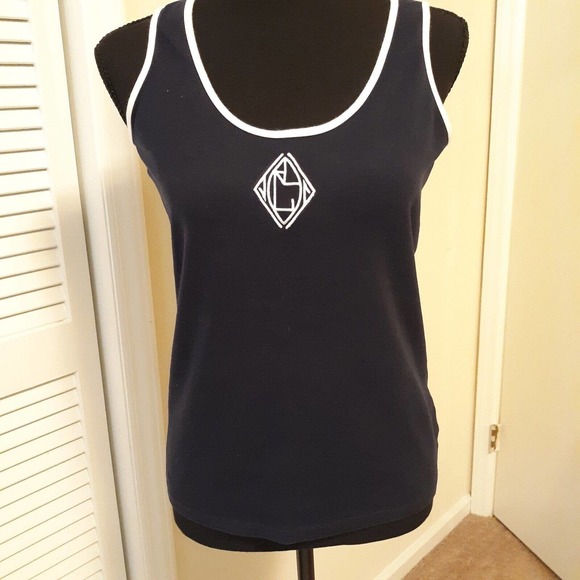 Lauren Ralph Lauren Tops - Lauren Ralph Lauren Black Monogrammed Shirt/Tank Knit Pullover Sz Small
